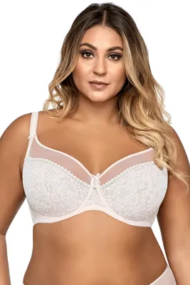 Image de Ava 1396 Soutien-gorge souple Sous-vêtements pour femmes avec barres latérales à motifs Ensemble ajustable, Part , White, 95C