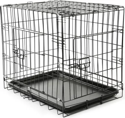 Produktbild von TRESKO® Klietka pre psov 62x45x52cm Kovová prepravná klietka Prepravný box pre psy do auta Prepravný box Skladacia drôtená klietka