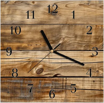 Produktbild von Wanduhr aus Glas mit Motiv Holzdielenmaserung- 30 x 30 cm - inkl. Aufhängesystem