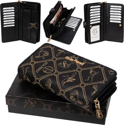 Produktbild von Giulia Pieralli Damen Geldbörse Geldbeutel Brieftasche Portmonee XXL NERO (5003)