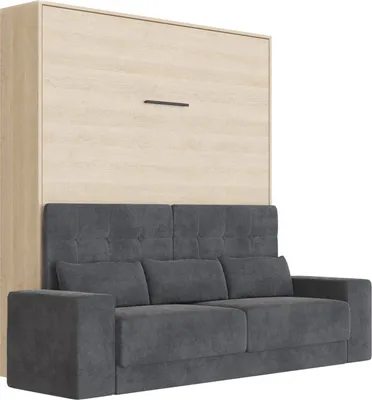 Produktbild von SMARTBett Schrankbett  Set M1 160x200 + 2 Standregale inkl.LED mit SOFA Kaiserberg Eiche