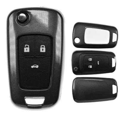 Produktbild von Auto Schlüssel Kunststoff Hülle ABS Plastik Schutz Cover Grau kompatibel mit Opel Astra J Corsa D Meriva Insignia Zafira Adam Klappschlüssel