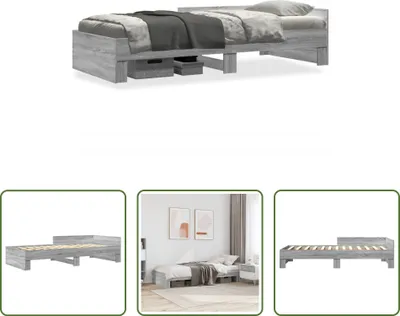 Produktbild von The Living Store Bettgestell Grau Sonoma 90x190 cm Holzwerkstoff