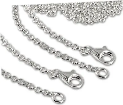 Imagen del producto de Cadena de dijes SilberDream, plata de ley 925, 2 cadenas de 40 cm, joyería con dijes, modelo D2FC00294-2