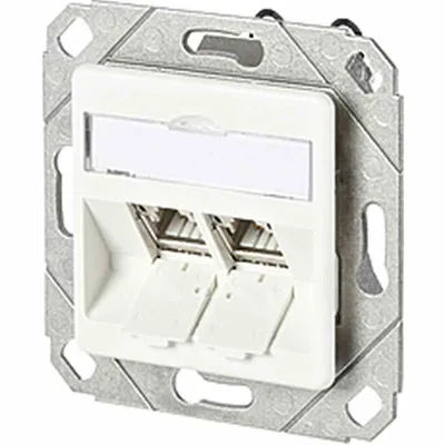 Image de METZ CONNECT C6Amodul 2 ports 180° encastré blanc pur
