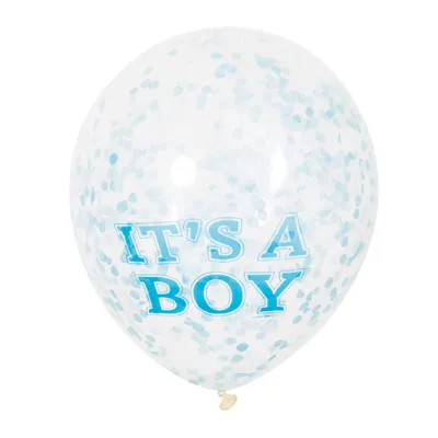 Zdjęcie produktu dla Balon Ø30cm Konfetti ok.30cmØ/6szt It's a Boy Blue