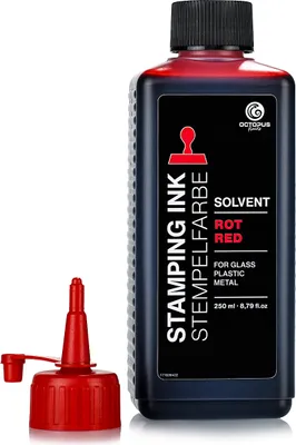 Immagine prodotto di Inchiostro per timbri a solvente Lenizett per superfici lisce, rosso