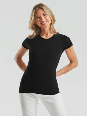 Productafbeelding van Fruit Of The Loom Iconisch 150 T Dames T-shirt Zwart