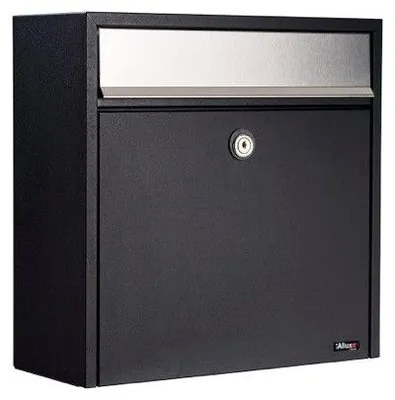 Produktbild von ALLUX 250 Briefkasten - Schwarz mit Edelstahl Briefeinwurf