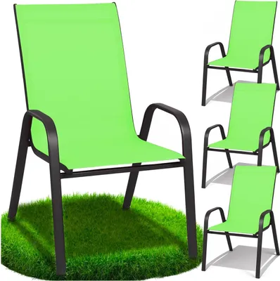Image de Chaises de jardin en métal pour balcon terrasse chaise de jardin vert stable 4 pcs
