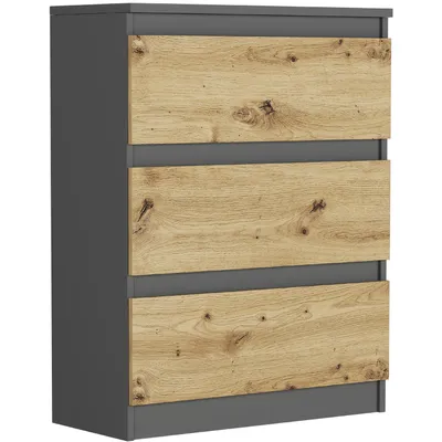 Obrázok produktu pre Komoda 70 cm, 3 zásuvky, skriňa FRAMIRE R-3, antracitový mix artisan