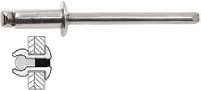 Image de 25 rivets inox / inox à tête plate Ø 4,8 x 14 mm