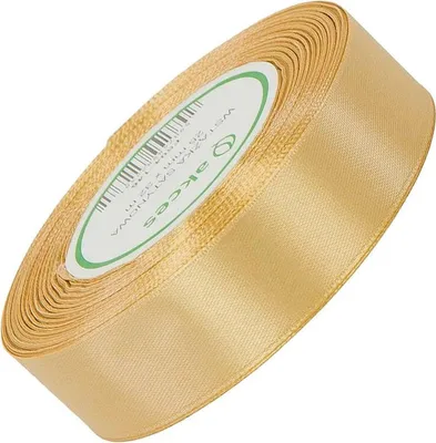 Zdjęcie produktu dla WSTĄŻKA SATYNOWA złota jasna 25mm - 32m