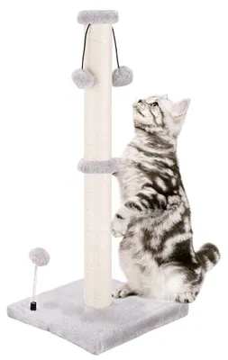 Image de Omgoods - Griffoir pour chats de 82 cm de hauteur, avec corde en sisal et 3 jouets à balles