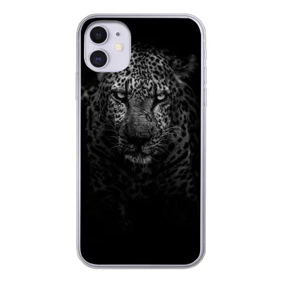 Produktbild von MuchoWow® Handyhülle Schutzhülle Hülle für iPhone 11 Leopard - Schwarz - Weiß Silikon Softcase Handy Hülle - Handytasche