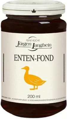 A jar of Jürgen Langbein Enten-Fond.