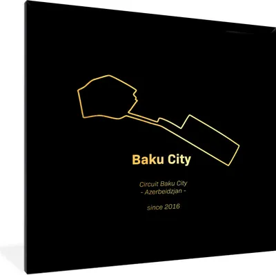 Produktbild von MuchoWow® Gerahmtes Poster Formel 1 - Baku - Rennstrecke 40x40 cm - Poster mit Schwarzem Bilderrahmen Wandposter Rahmen Foto Bilder - Mit Rahmen - Wanddekoration Schlafzimmer