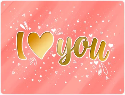 Produktbild von I love you Metallschild XXL mit Herz Motiv