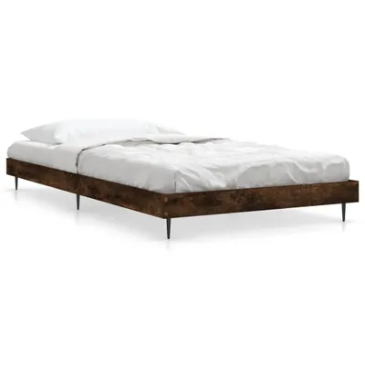 Produktbild von vidaXL Bettgestell ohne Matratze Räuchereiche 90x190 cm Holzwerkstoff