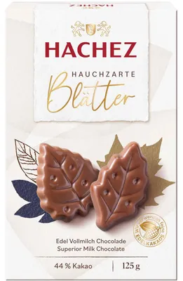 Immagine prodotto di Hachez Foglie Delicate Cioccolato al Latte Fine Confezione da 125g