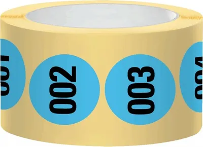 Produktbild von Dreifke® Aufkleber I Markierungspunkt, numeriert 001-500, hellblau, Haftpapie...
