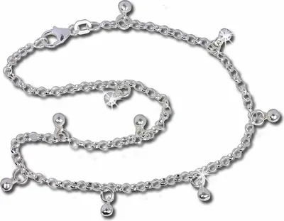 Image de SilberDream Chaîne de cheville pour femme 25,5cm Argent 925 non allergénique Bollywood SDF015