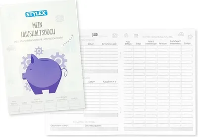 Produktbild von Haushaltsbuch Finanzplaner DIN A5 40 Blatt Monatstabelle Jahresübersicht