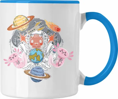 Produktbild von Trendation - Coole Axolotl Tasse Grafik Lustig Geschenkidee Schwanzlurch Tiere Geschenk (Blau)