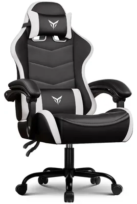 Immagine prodotto di Sedia da gaming / da ufficio - XGC02 - Ergonomica - Regolabile in altezza - Girevole a 360° - Braccioli - Rotelle - Pelle finta in PVC - Bianca