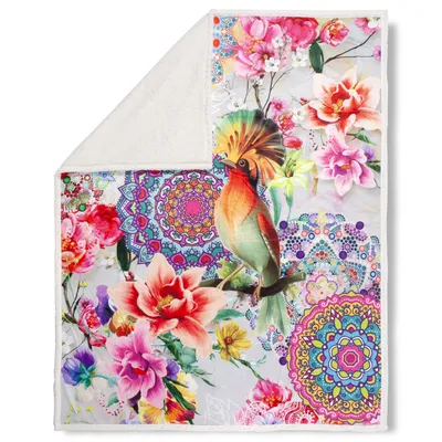 Produktbild von Plaid HIP 130x160 cm - mandalas, flowers and a bird