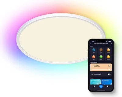Produktbild von FlinQ Smart LED Deckenlampe – Beleuchtung Kinderzimmer, Schlafzimmer, Wohnzimmer – RGB & Warmweiß – Ø30 cm