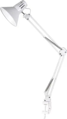 Obrázok produktu pre Biela skrutkovacia stolná lampa s pohyblivým ramenom 1xE27 10W Pracovník Polux