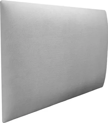 A light gray upholstered wall panel against a white background.