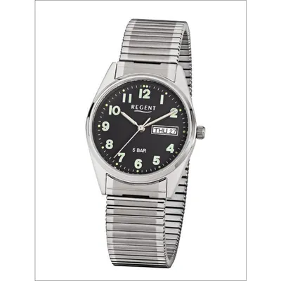 Produktbild von Regent F-291 / 11310028 Herren-Armbanduhr, Edelstahl-Gehäuse, Metall-Armband
