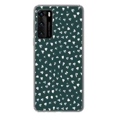 Produktbild von MuchoWow® Handyhülle Schutzhülle Hülle für Huawei P40 Polka dots - Weiß - Grün Silikon Softcase Handy Hülle - Handytasche