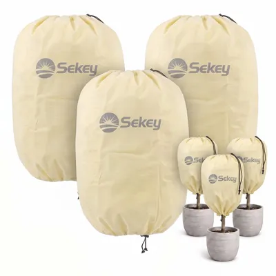Produktbild von Winterschutzhaube Winterschutz für Pflanzen Frostschutz Haube mit 2 Zugbändern 3St 250 x 360 cm Beige Vlies Schutzhülle Pflanzenabdeckung mit doppeltem Zugband