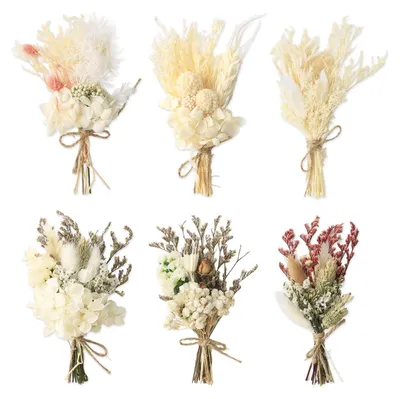 6er Set getrocknete Mini-Blumensträuße, Boho-Deko, DIY
