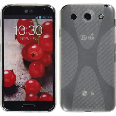 Produktbild von PhoneNatic Case kompatibel mit LG Optimus G Pro - clear Silikon Hülle X-Style + 2 Schutzfolien