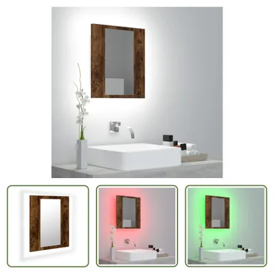 Produktbild von The Living Store LED-Spiegelschrank Räuchereiche 40x12x45 cm Holzwerkstoff