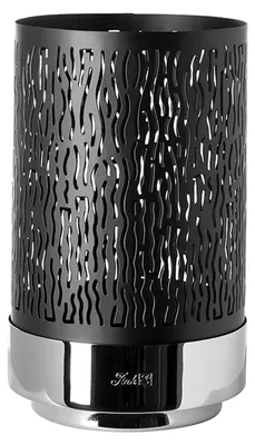 Produktbild von FINK Windlicht MARIAN ohne Glas - Kerzenhalter aus Eisen pulverbeschichtet, schwarz, silberfarben, H 26 cm, Ø 16 cm