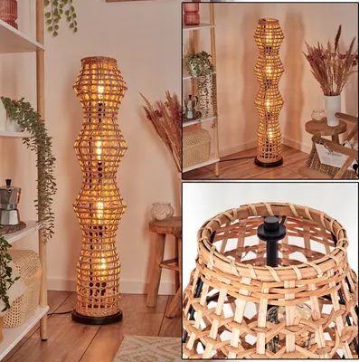 Produktbild von Argenta Stehlampe im skandinavischen Design mit Schirm aus Rattan in Natur