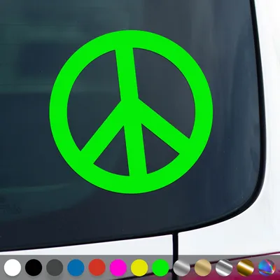 Produktbild von PantherPixel Peace Aufkleber Symbol Frieden Zeichen Love Sticker Auto Geschenkidee Farbe Neon-Grün