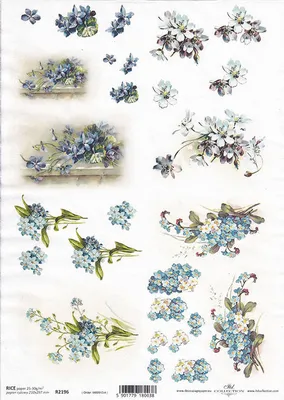 Produktbild von ITD Reispapier Decoupage Bastelpapier Softpapier Serviettentechnik, Veilchen R2196