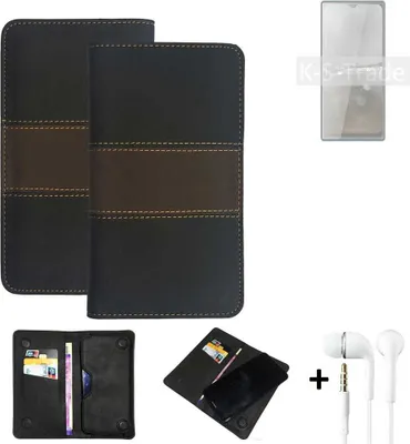 Produktbild von K-S-Trade Handyhülle + Kopfhörer kompatibel mit Cubot P50 Schutzhülle Walletcase Bookstyle Tasche Schutz Case Hülle Wallet Cover Kunstleder