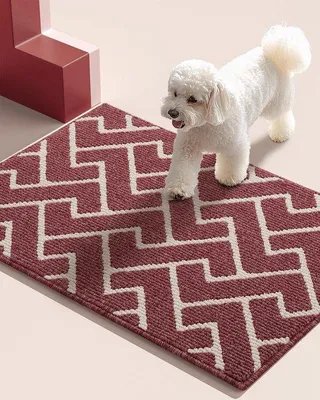 Imagen del producto de Ibenzoa® Alfombra atrapasuciedad de 60 x 90 cm – Microfibra, base antideslizante de TPR, para interior y exterior, alta capacidad de absorción, diseño geométrico, color gris