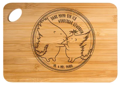 Produktbild von Mr. & Mrs. Panda Frühstücksbrett Stachelschwein Mama - Transparent - Geschenk, Muttertag, Brett, holzschneidebrett, Familie, Holzbrett, Schneidebrett, Mutter, Weihnachten