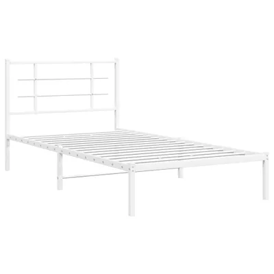 Produktbild von Bettgestell mit Kopfteil Metall Weiß 107x203 cm