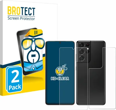 Produktbild von 2x Für Samsung Galaxy S21 Ultra 5G (Display+Rückseite) Schutzfolie BROTECT Displayschutz Display Schutz Folie Klar Transparent