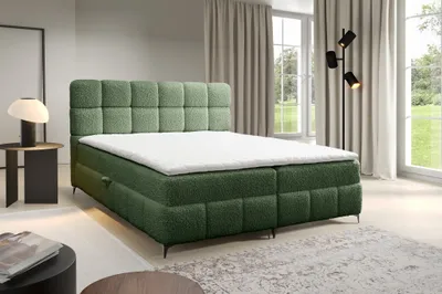 Productafbeelding van Boxspringbed, bed, slaapkamerbed, SOPHIE, 160x200 cm, bekleding: stof, kleur: flessengroen