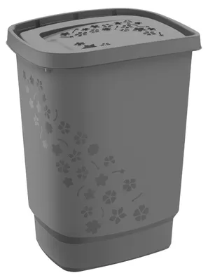 Produktbild von Rotho Wäschesammler Flowers, 55 l anthrazit